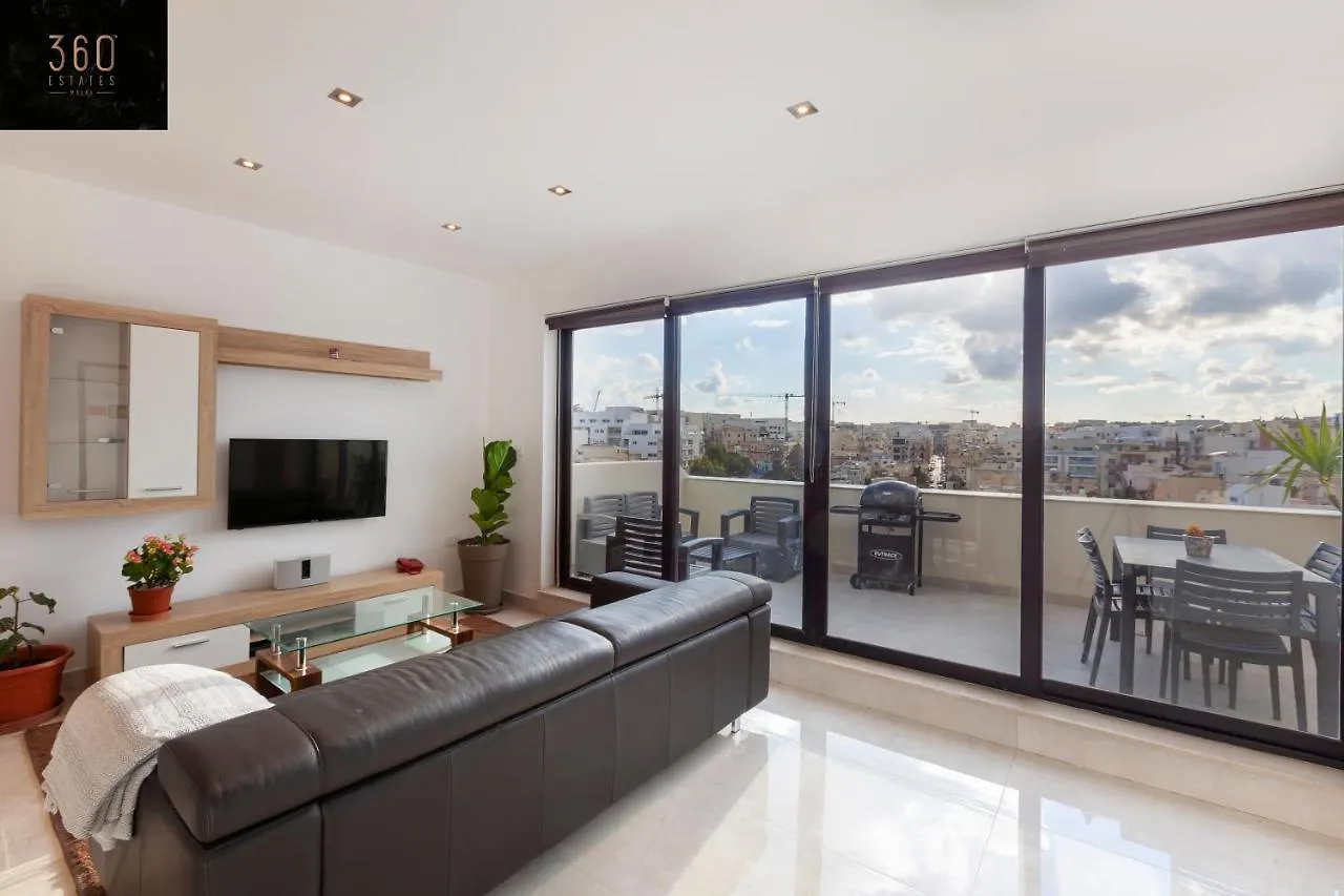 Appartement Penthouse With Bbq Kitchen Island & Massive Living Room By 360 Estates San Ġiljan